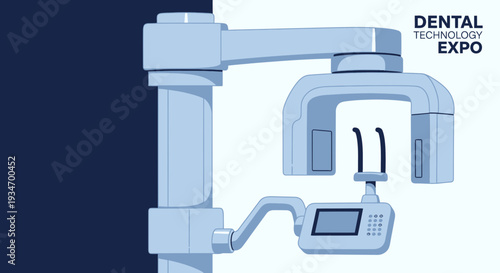 Dental X-Ray Machine Illustration Design for Technology Exposition Promotion
