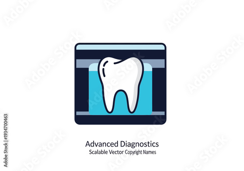 Dental X-Ray Diagnostic Icon Representing Tooth Examination and Advanced Healthcare