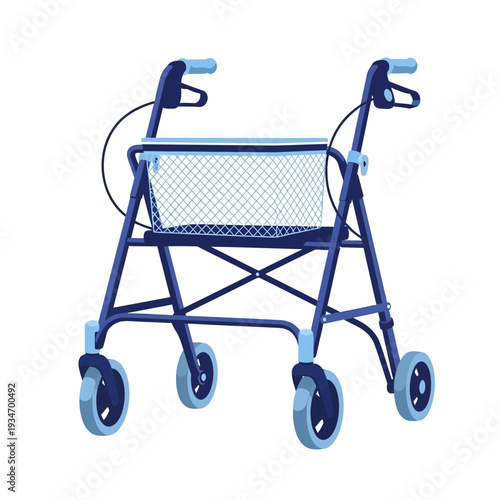 Depicting A Blue Wheeled Mobility Aid For Seniors And Individuals With Disabilities