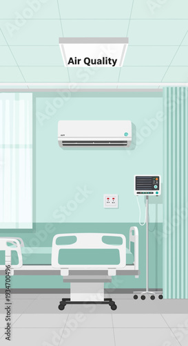 Depicting A Clean Air Environment Inside A Hospital Room, Focused on Air Quality