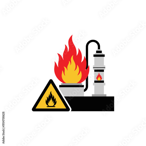 Depicting Chemical Reactions: A Visually Striking Illustration of Flammability and Industrial