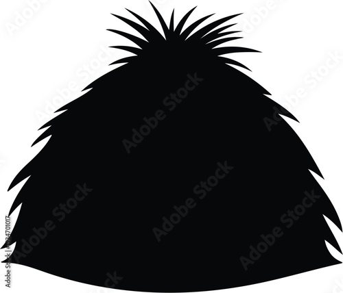 silhouette abstract fluffy shape spiky organic form textured design vector