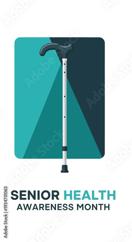 Depiction Of A Stylish Cane Highlighting Senior Health Awareness During The Dedicated Month