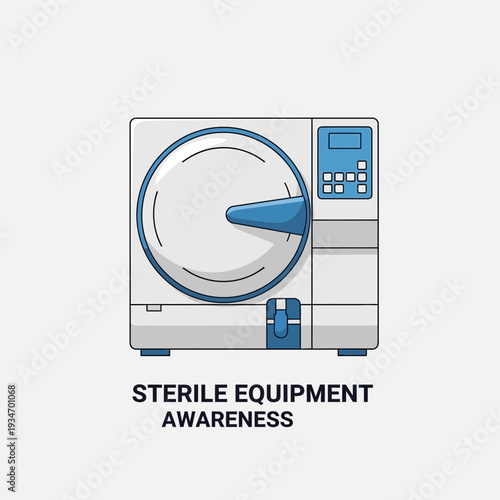 Depiction of a Sterilization Device for Medical or Laboratory Settings and Healthcare Awareness