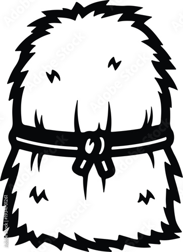 silhouette hay bale tied with rope vector design