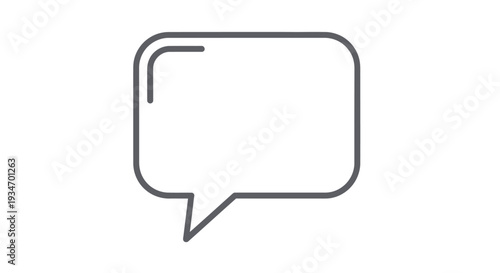 Simple Line Drawn Speech Bubble Icon.