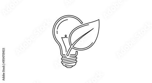Eco friendly light bulb with leaf.