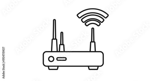 Wireless router with WiFi signal icon.