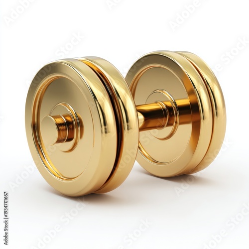 Golden dumbbell heavy fitness equipment