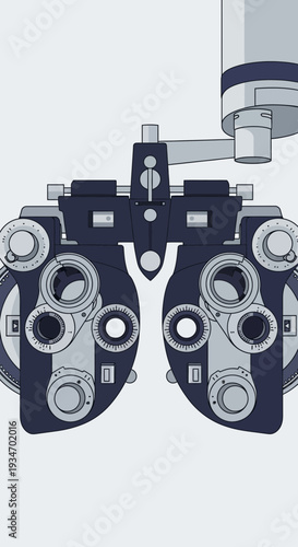 Detailed Illustration Of Ophthalmic Instrument For Precision Eye Examinations And Visual Acuity