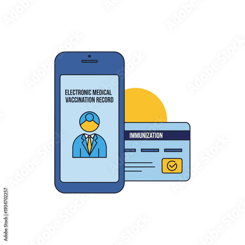 Digital Health Passport Illustrating Electronic Medical Records And Immunization Proof On Smartphone