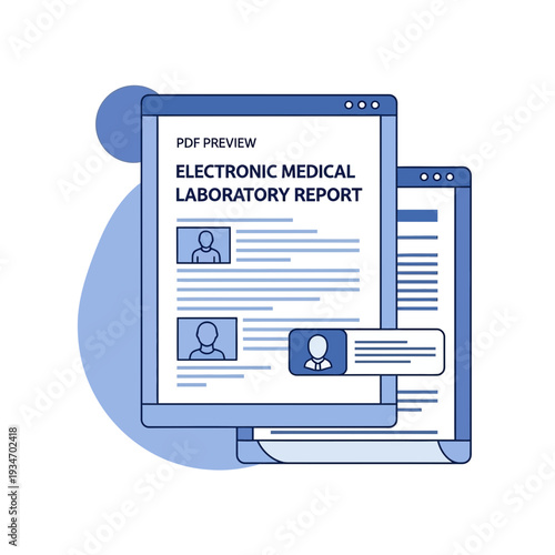 Digital Medical Report Displaying Electronic Health Data With User Profiles And Patient Information