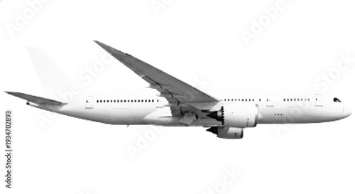 Vector Halftone Commercial Passenger Airplane Illustration
