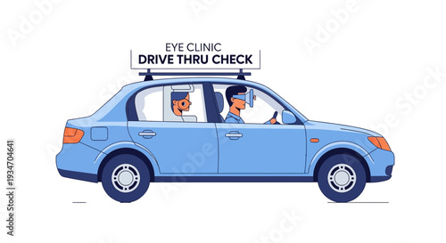 Drive-Thru Eye Exam Illustration: Modern Healthcare in the Digital Age