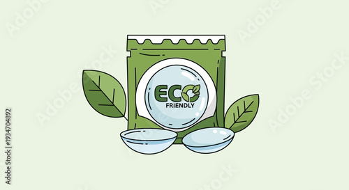 Eco Friendly Contact Lenses Packaging with Leaves for Sustainable Eye Care Product
