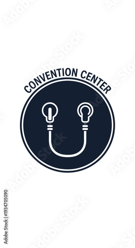Distinctive Convention Center Symbol Design Illustrating Connected Lighting Fixtures Clearly