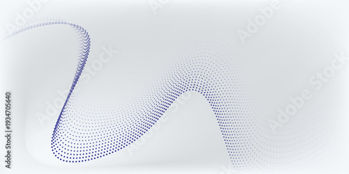 Wave line of flowing particles abstract vector background  smooth curvy shape dots  shape dots blended mesh  futuristic point good