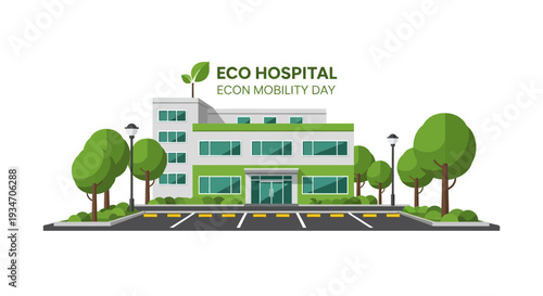 Eco-Friendly Hospital Building With Green Design And Sustainable Energy Integration