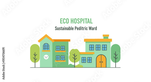 Eco-Friendly Hospital Depicting Sustainable Pediatric Ward And Environmental Healthcare Design