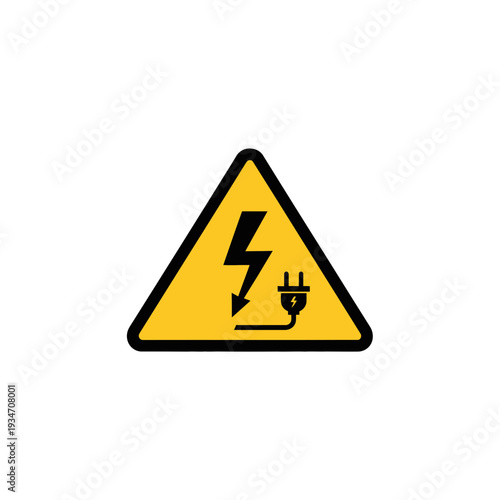Electrical Hazard Alert Symbol: Warning Sign Depicting Danger of High Voltage Electricity