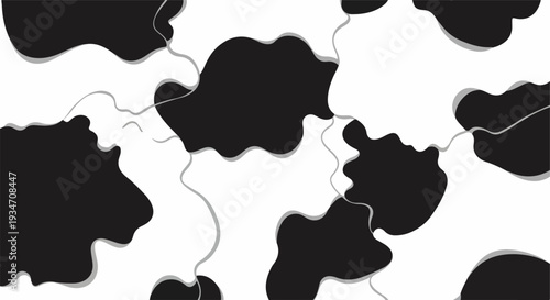 Black and white cow print seamless pattern vector
