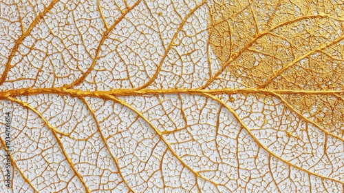 Golden leaf skeleton texture abstract macro background