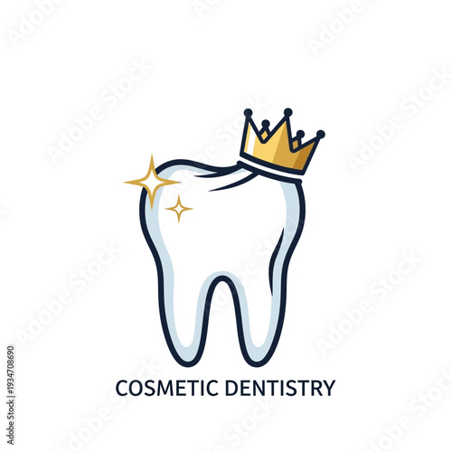 Elegant Tooth Embellished With Crown Illustrating Cosmetic Dentistry and Dental Health