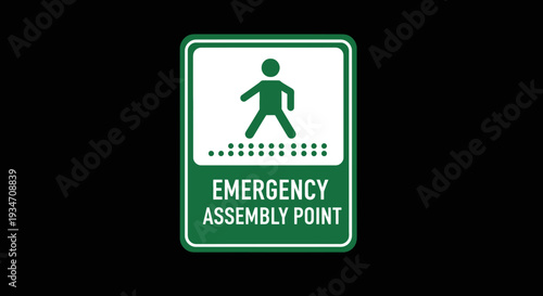 Emergency Assembly Point Sign Representing Safety During Critical Situations
