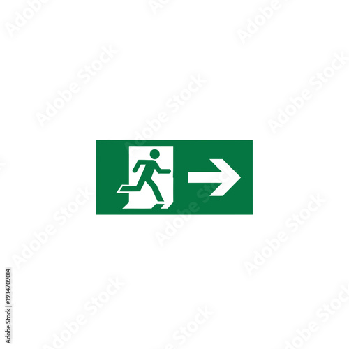 Emergency Exit Sign Illustrating Swift Departure and Directional Guidance for Safety Protocol