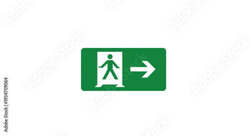 Emergency Exit Sign, Guidance Symbol, Safety Regulation, Directional Indicator, Secure Route