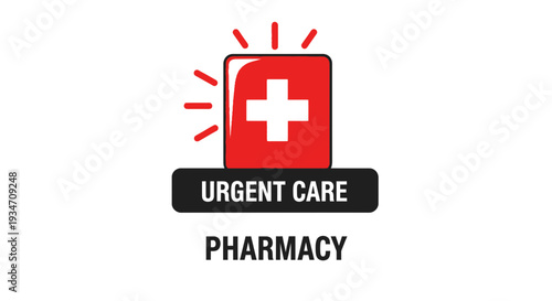 Emergency Medical Services Signage Highlighting Urgent Care And Pharmacy Services