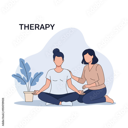Empathetic Connection Depicts Therapy, Fostering Wellbeing, Mindfulness, And Emotional Support