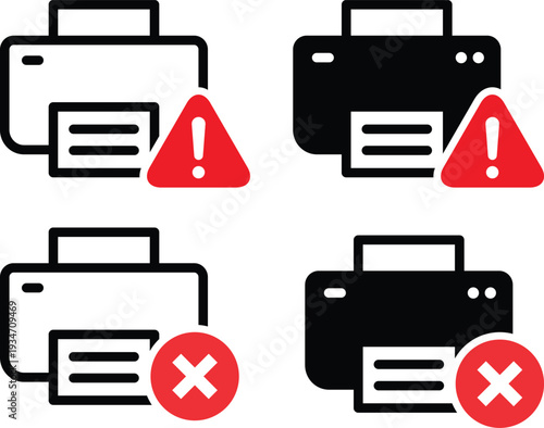 Printer warning and error icons
