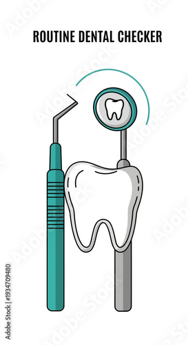 Essential Dental Care Illustration: A Clean, Healthy Tooth and Oral Hygiene Tools Displayed