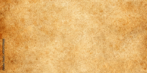 A rustic brown leather and fur texture with a grunge vintage parchment pattern creates an aged antique background for a stained manuscript or ancient book design