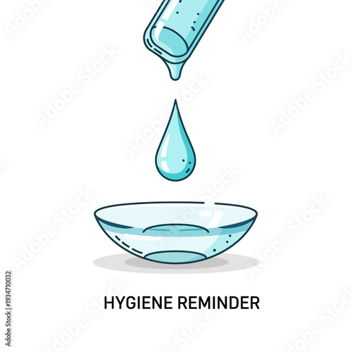 Essential Eye Care: Illustrative Depiction of Lens Cleansing and Hygiene for Vision Health