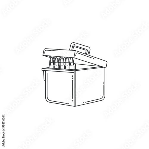 Cooler Box with Bottles Inside Open.