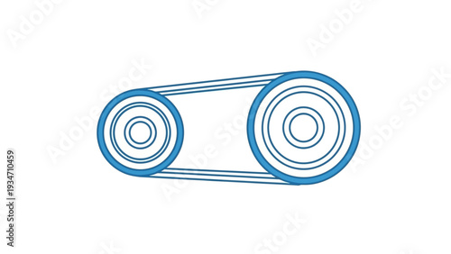Blue Drive Belt Illustration on White Background.