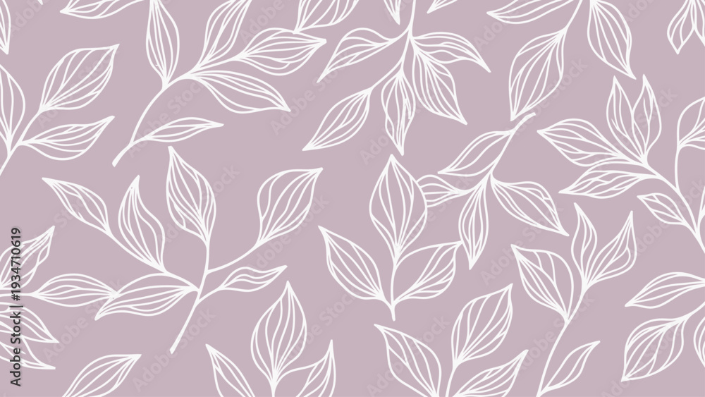 Fototapeta premium White Leaves Pattern on Pink Background.