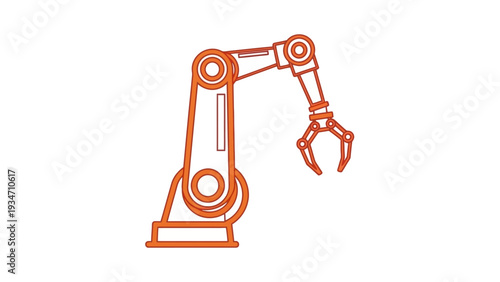 Industrial Robot Arm Machine Illustration.