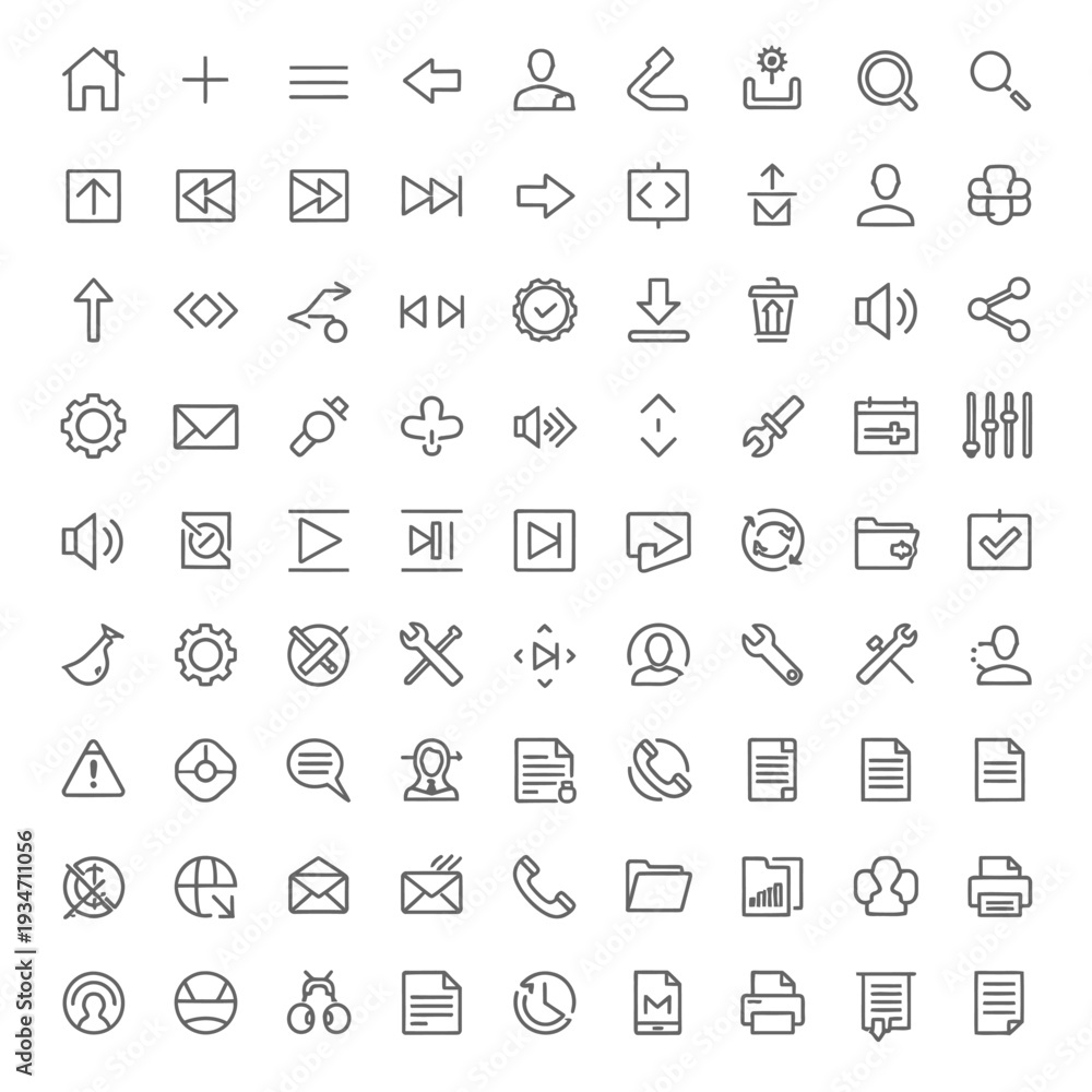 Fototapeta premium Collection of various computer icons.