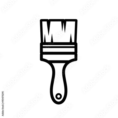 Paint Brush with Bristles and Handle.