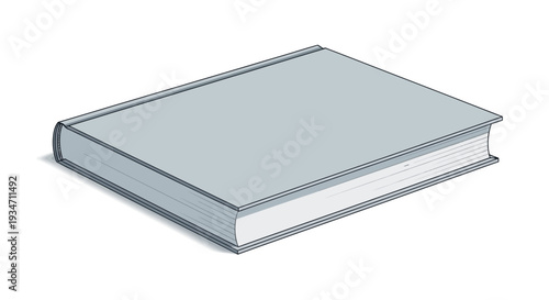 Gray Hardcover Book with White Pages.