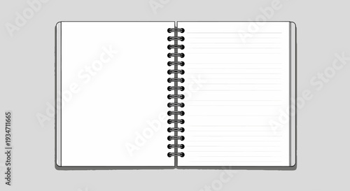 Blank Open Spiral Bound Notebook Pages.