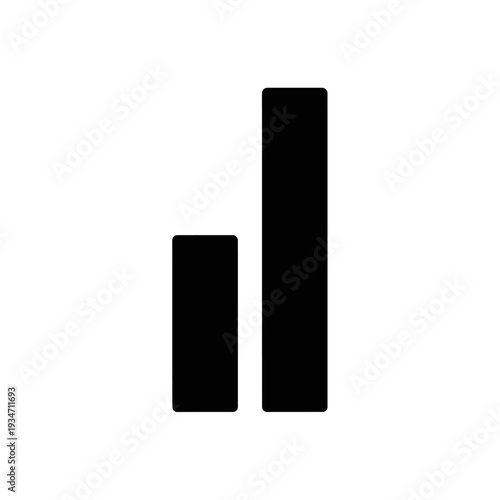 Black bar chart graph icon.