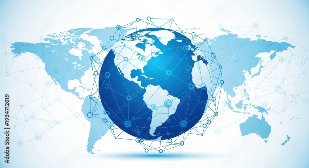 Fototapeta premium A blue globe on a white background