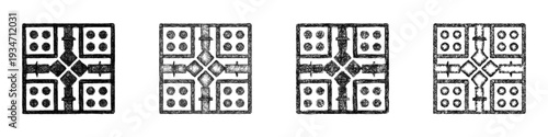 Sketch ludo board icon design set