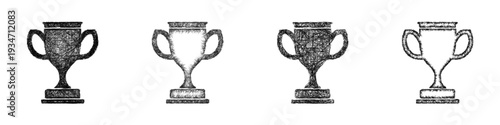 Sketch trophy icon design set