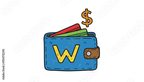 Leather Digital Wallet Vector Illustration for Fintech Payment Solutions and E-commerce Transactions During Black Friday Sale