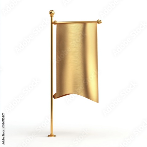Golden banner on pole elegant award design